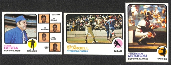 Lot of 1600+ Assorted 1973 Topps Baseball Cards w. Gossage Rookie Card