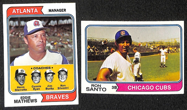 Lot of 1600+ Assorted 1974 Topps Baseball Cards w. Bobby Bonds
