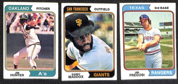 Lot of 1600+ Assorted 1974 Topps Baseball Cards w. Bobby Bonds
