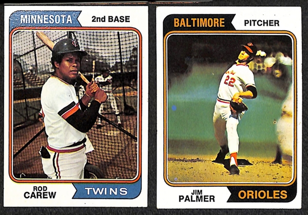 Lot of 2500+ Assorted 1974-1976 Topps Baseball Cards w. 1974 Reggie Jackson & 1976 Nolan Ryan