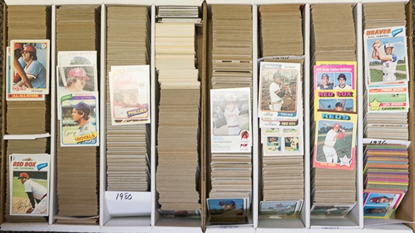 Lot of 2500+ Assorted 1973-1980 Topps Baseball Cards w. 1973 Nolan Ryan & 1974 Pete Rose