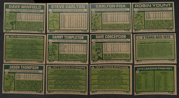 Lot of 3000+ 1977 Topps Baseball Cards w. Dave Winfield 