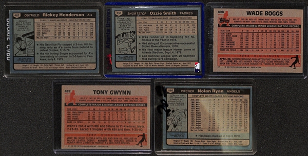 Lot of 500+ Baseball Star & Rookie Cards from 1980-1987 w. Henderson Rookie x3