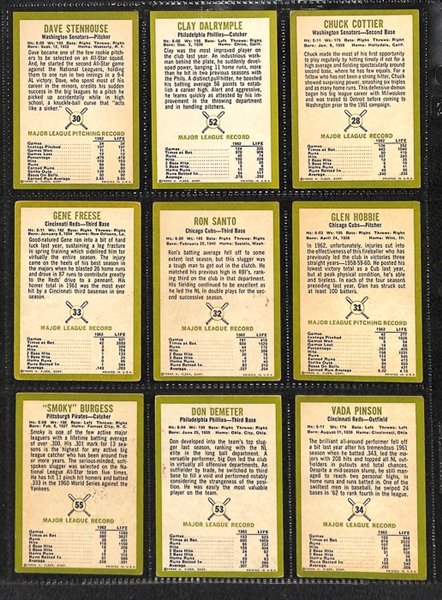 Lot of 32 - 1963 Fleer Baseball Cards w. Ron Santo