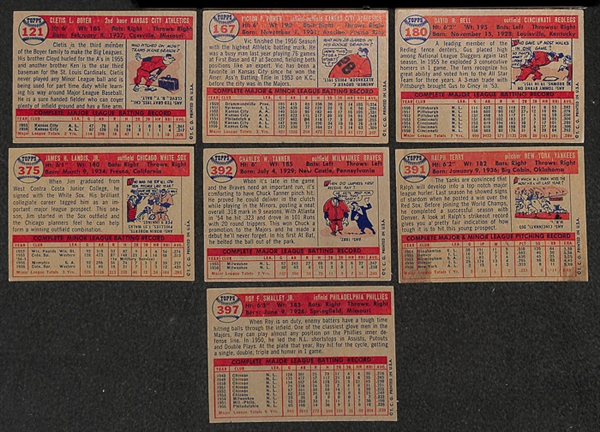Lot of 100 Different 1957 Topps Baseball Cards w. Semi-Stars 