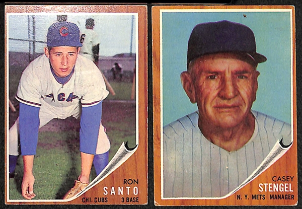Lot of 177 Different 1962 Topps Baseball Cards w. Stars Including Nellie Fox