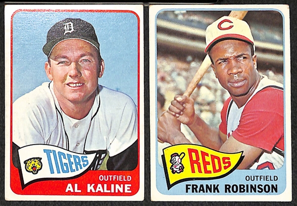 Lot of 257 Different 1965 Topps Baseball Cards w. Stars Including Ernie Banks