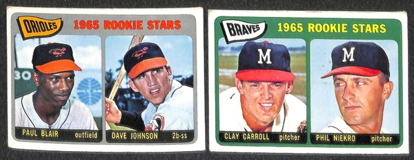 Lot of 257 Different 1965 Topps Baseball Cards w. Stars Including Ernie Banks