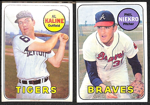 Lot of 317 Different 1969 Topps Baseball Cards w. Stars Including Rod Carew