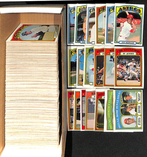 Lot of 395 Different 1972 Topps Baseball Cards w. Stars Including Bob Gibson