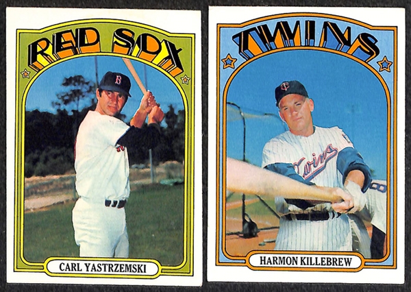Lot of 395 Different 1972 Topps Baseball Cards w. Stars Including Bob Gibson