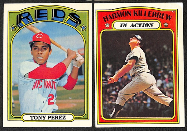 Lot of 395 Different 1972 Topps Baseball Cards w. Stars Including Bob Gibson