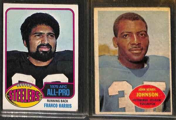 Lot of 176 Different 1960-1979 Steelers Football Cards w. Stars Including Bobby Layne