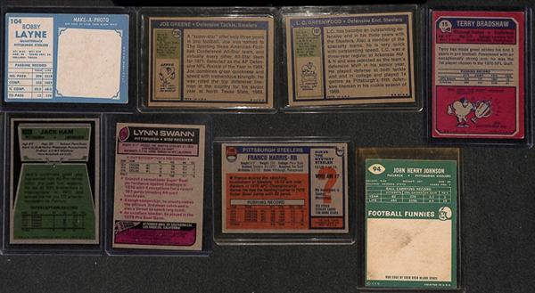 Lot of 176 Different 1960-1979 Steelers Football Cards w. Stars Including Bobby Layne