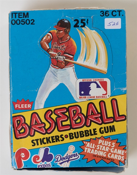 1981 Sealed Fleer Baseball Stickers & All Star Game Trading Cards - 35 of 36 Ct Box