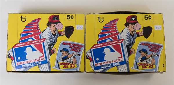 Lot of 2 - 1979 Sealed Topps Major League Baseball Bubble Gum Comics Boxes with Many Extra Sealed Packs!