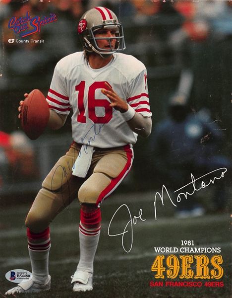 Lot of 4 Football Signed Photos w. Montana/Largent/Van Buren/Dennison - SGC