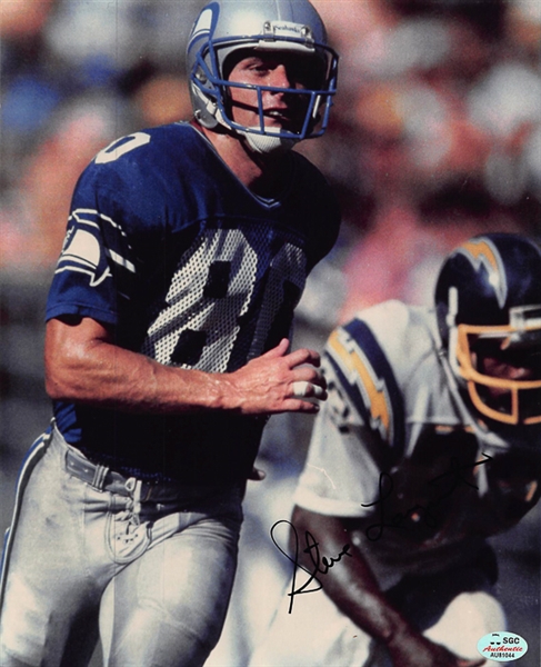 Lot of 4 Football Signed Photos w. Montana/Largent/Van Buren/Dennison - SGC