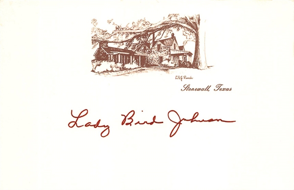 Lady Bird Johnson (First Lady) Signed Index Card - Beckett COA