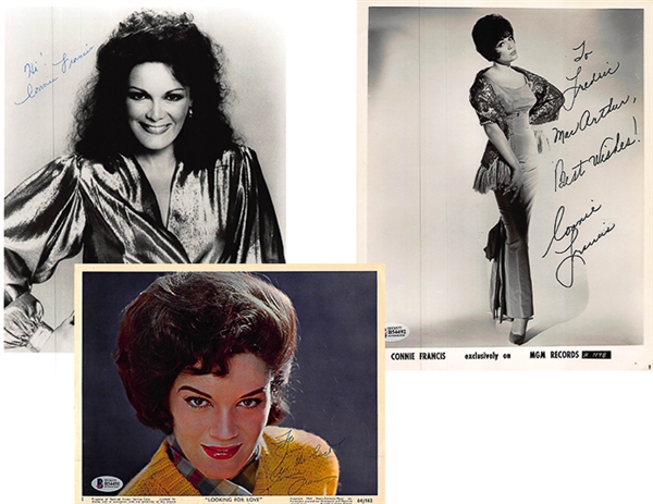 Lot of 3 Connie Francis Signed 8x10 Photos -Beckett COA