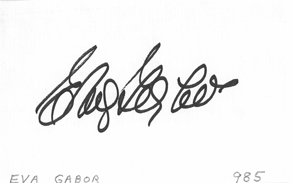 Lot of 3 Eva Gabor Autographs - Beckett COA