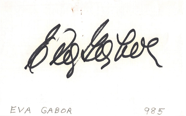 Lot of 3 Eva Gabor Autographs - Beckett COA
