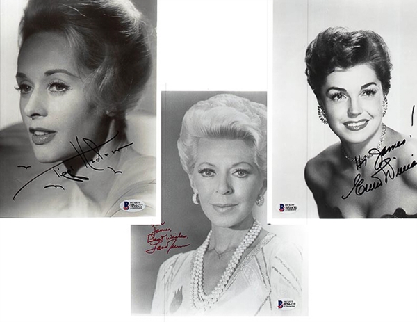 Lot of 3 Actress Signed 8x10 Photos w. Esther Williams/Tippi Hedren/Lana Turner - Beckett COA