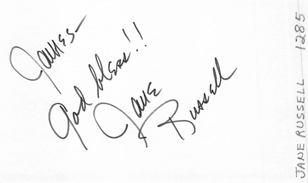 Lot of 2 Jane Russell Signed Items - Beckett COA