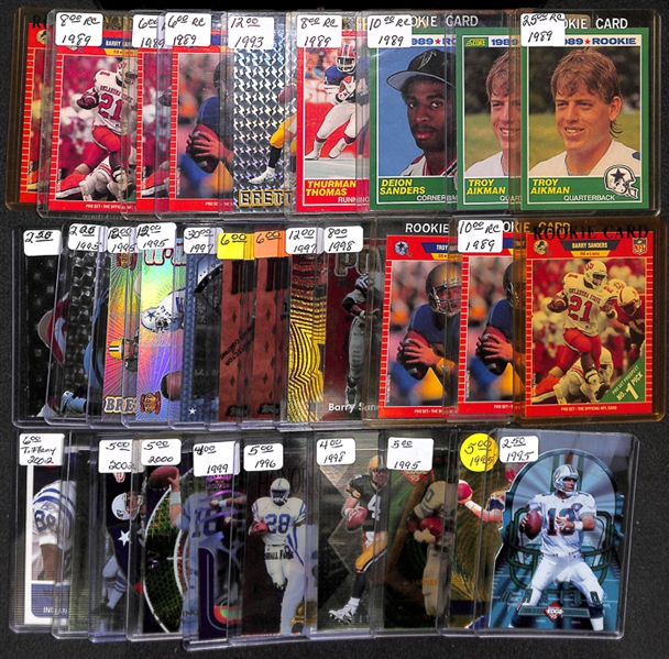 Lot Of 650+ Football Rookies/Stars/Inserts (1980s-2003) 
