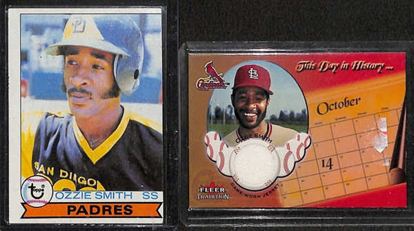 Lot Of 40 Assorted Ozzie Smith Cards w. Relics & Rookie