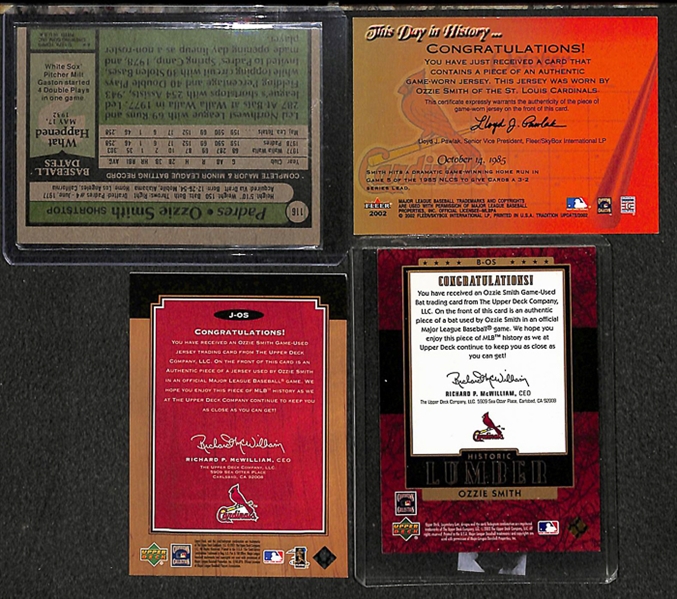 Lot Of 40 Assorted Ozzie Smith Cards w. Relics & Rookie