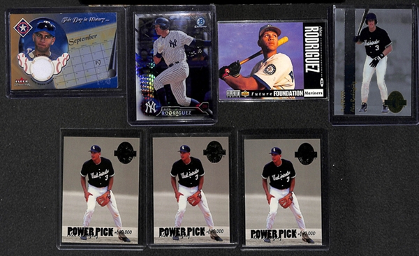 Lot Of 38 Assorted Alex Rodriguez Cards w. Relic Card & Rookies