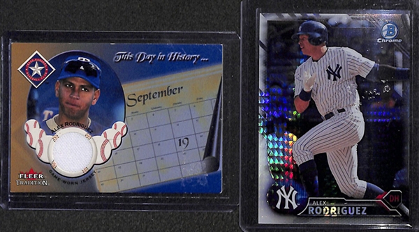 Lot Of 38 Assorted Alex Rodriguez Cards w. Relic Card & Rookies