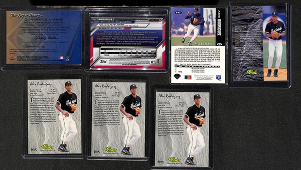Lot Of 38 Assorted Alex Rodriguez Cards w. Relic Card & Rookies