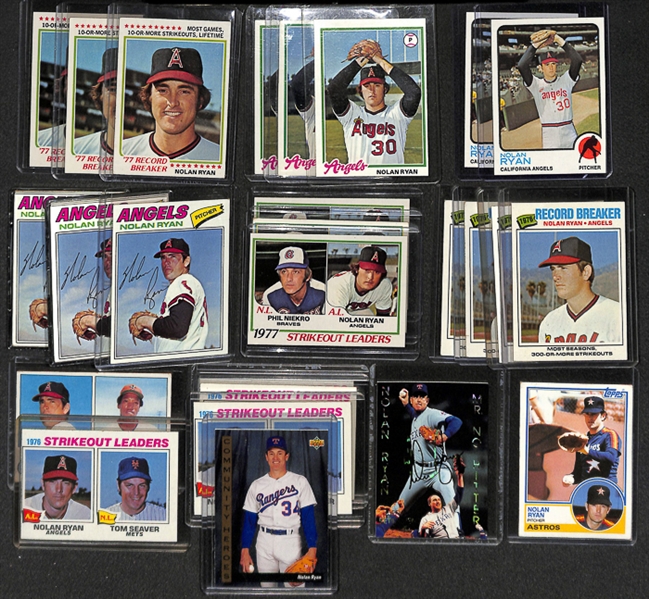 Lot Of 70 Assorted Nolan Ryan Cards w. 1973 Topps