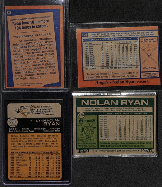 Lot Of 70 Assorted Nolan Ryan Cards w. 1973 Topps