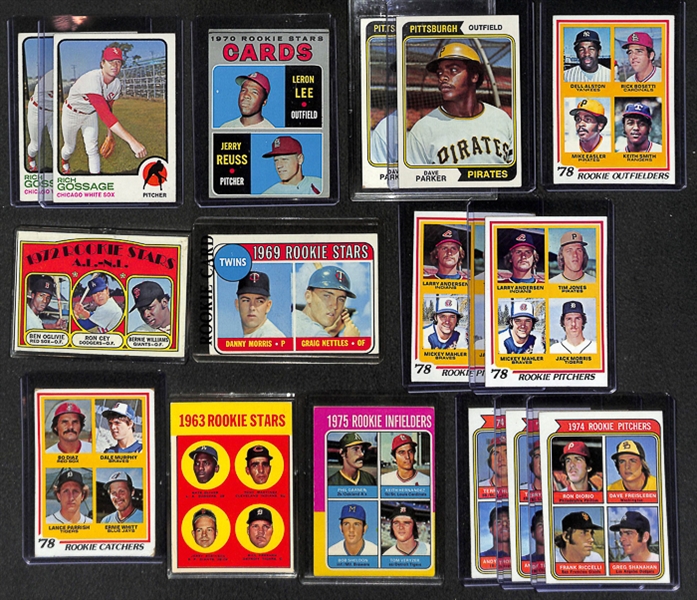 Lot Of 16 Baseball Rookie Cards From 1960s-1970s w. Gossage & Parker
