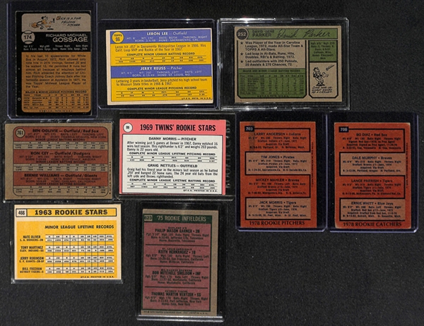 Lot Of 16 Baseball Rookie Cards From 1960s-1970s w. Gossage & Parker