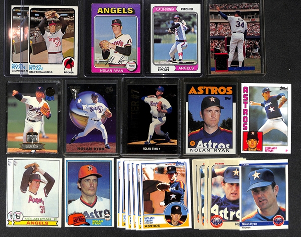 Lot Of 130 Assorted Nolan Ryan Cards w. 1973 Topps