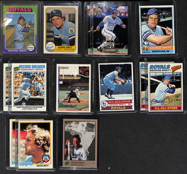 Lot Of 100 Assorted George Brett Cards w. 1975 Topps Rookie