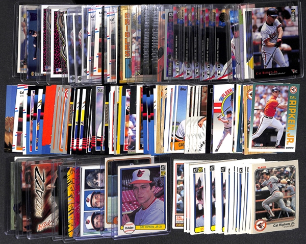 Lot Of 100 Cal Ripken Jr Cards w. Three Rookies & Many Insert Cards