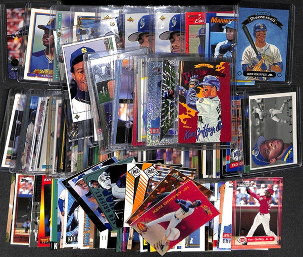 Lot Of 110 Assorted Ken Griffey Jr Cards w. 1989 Upper Deck Rookie & Many Insert Cards