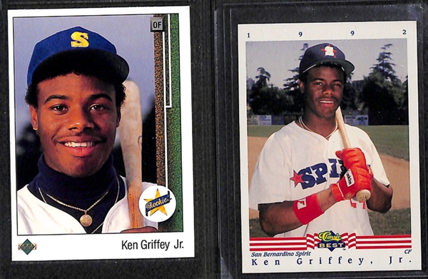 Lot Of 110 Assorted Ken Griffey Jr Cards w. 1989 Upper Deck Rookie & Many Insert Cards