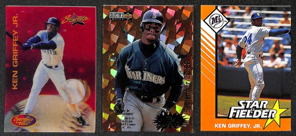 Lot Of 110 Assorted Ken Griffey Jr Cards w. 1989 Upper Deck Rookie & Many Insert Cards