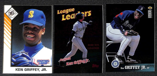 Lot Of 110 Assorted Ken Griffey Jr Cards w. 1989 Upper Deck Rookie & Many Insert Cards