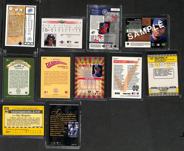 Lot Of 110 Assorted Ken Griffey Jr Cards w. 1989 Upper Deck Rookie & Many Insert Cards