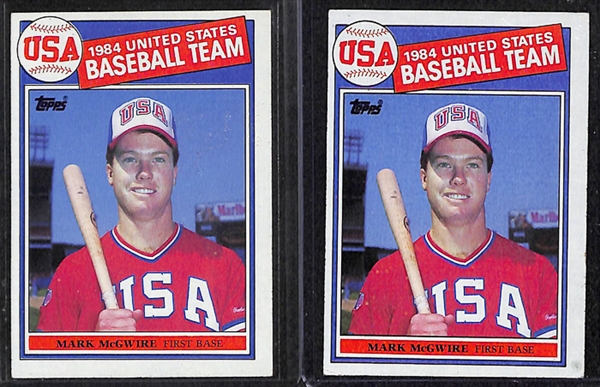 Lot Of 100+ Assorted Mark McGwire Cards w. 1985 Topps Rookies, 1987 Rookies and Many Insert Cards