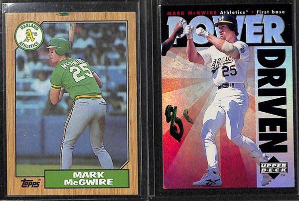 Lot Of 100+ Assorted Mark McGwire Cards w. 1985 Topps Rookies, 1987 Rookies and Many Insert Cards