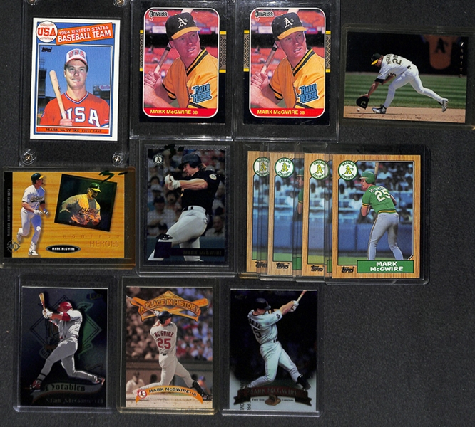 Lot Of 100+ Assorted Mark McGwire Cards w. 1985 Topps Rookie & Many Inserts