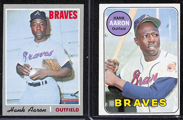 Lot Of 20 Assorted Hank Aaron Cards w. 1969 Topps